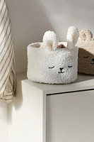 Panier de rangement en tissu peluche