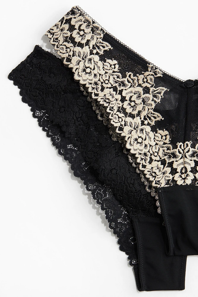 Lot de 2 culottes Brazilian en dentelle