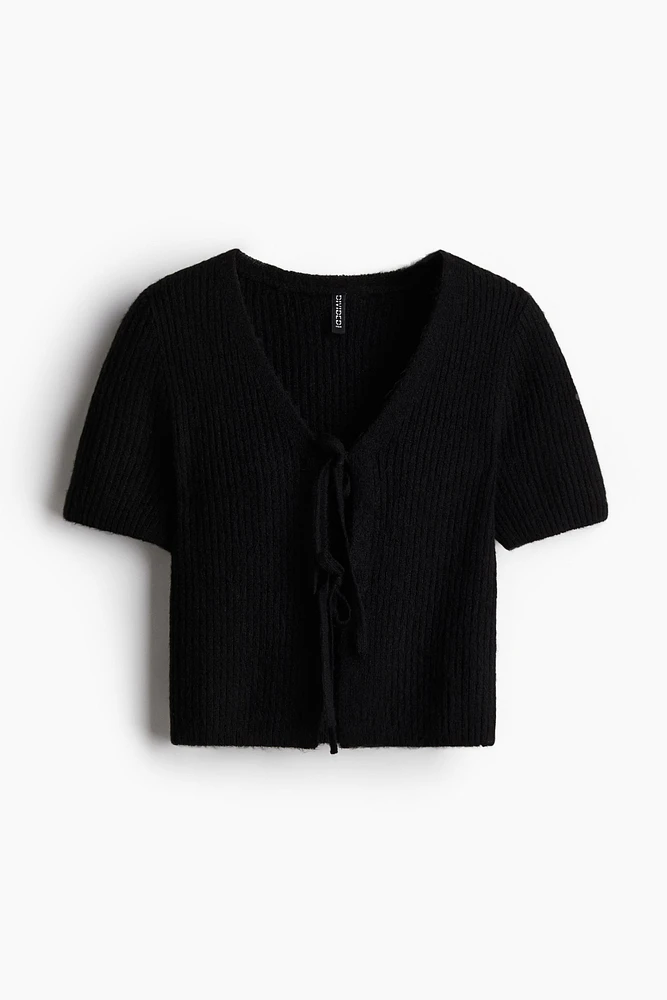 Haut à nouer en tricot côtelé