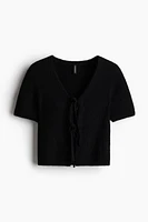 Haut à nouer en tricot côtelé