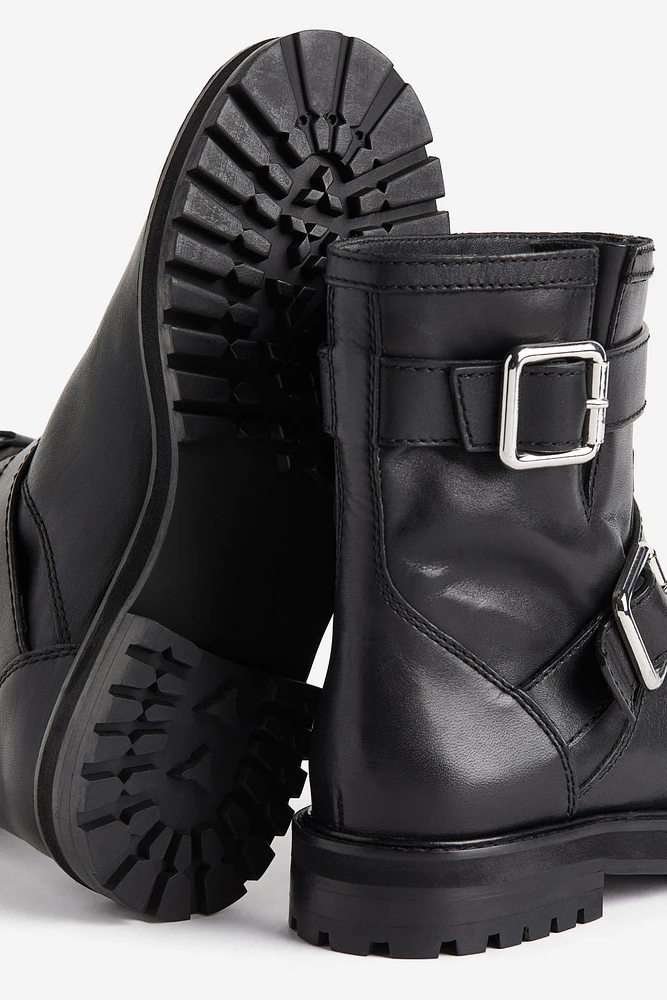 Leather Biker Boots