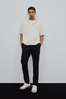 Regular Fit Textured-knit Resort Shirt