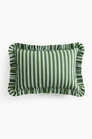 Housse de coussin volantée en coton