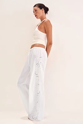 Embroidered Pajama Pants