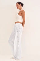 Embroidered Pajama Pants