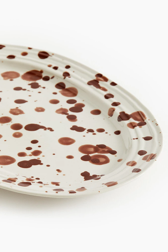 Speckled-Glaze Stoneware Serving Plate