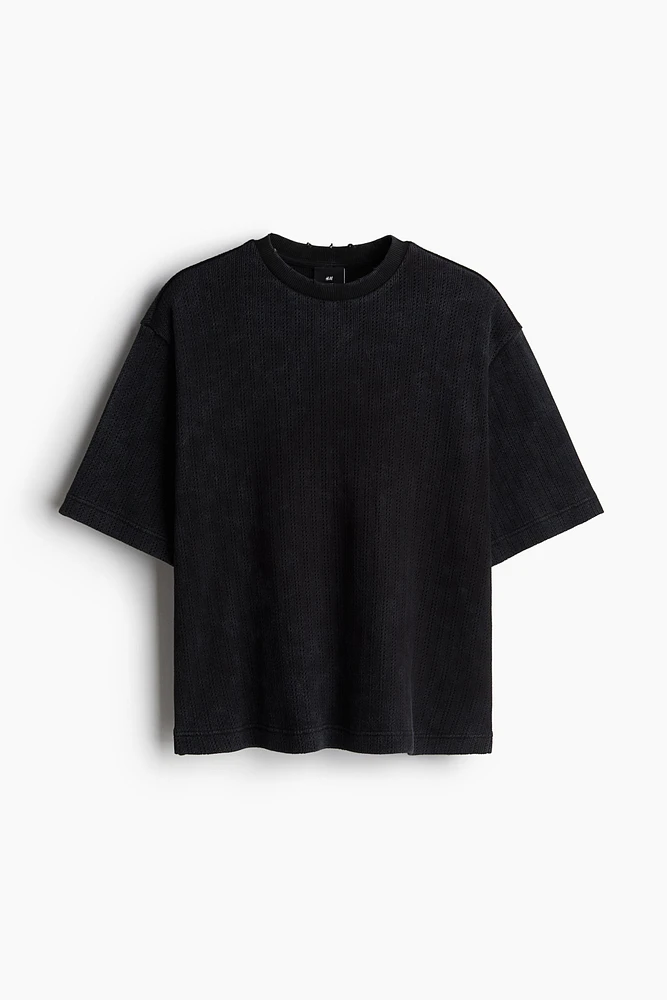 Boxy Fit Pointelle Jersey T-shirt