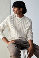 Regular Fit Cable-Knit Sweater