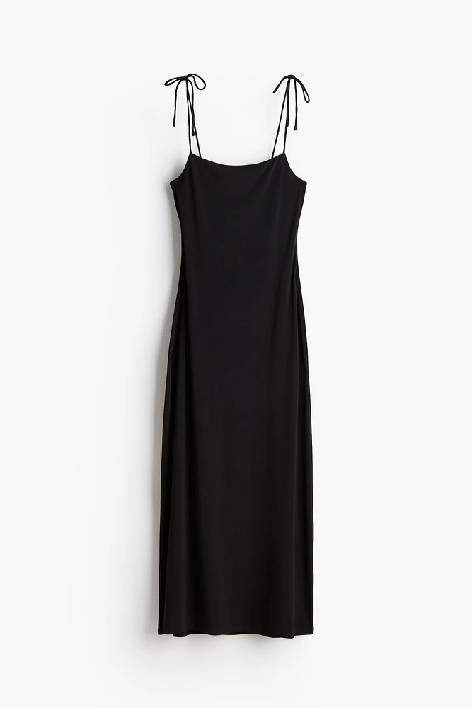 Tie-shoulder-strap Midi Dress