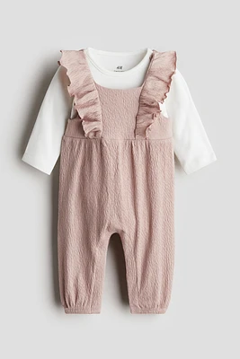 2-piece Bodysuit and Overall Set