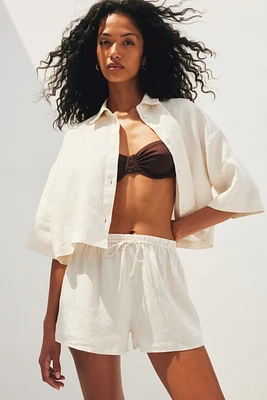 Boxy-Style Linen Shirt