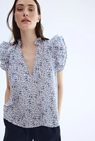 Ruffle-Trimmed Blouse