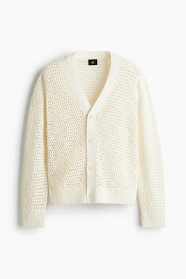 Regular-Fit Hole-Knit Cardigan