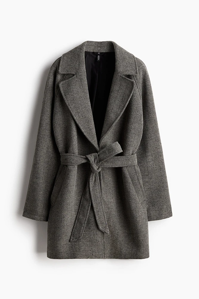 Tie-Belt Felted Coat
