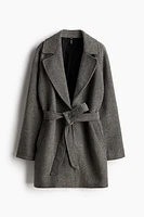 Tie-Belt Felted Coat