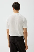 Regular-Fit Hole-Knit Polo Shirt