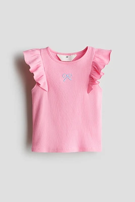 Embroidered-Motif Tank Top