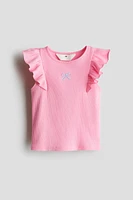 Embroidered-Motif Tank Top