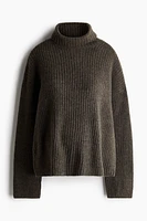 MAMA Rib-Knit Turtleneck Sweater