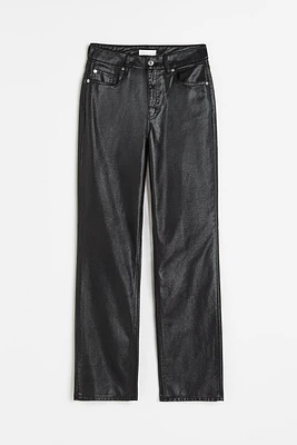 Coated Straight High Jeans