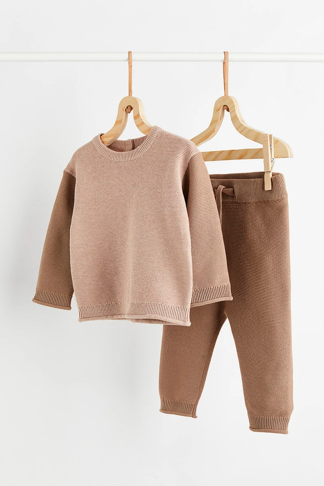 2-piece Fine-knit Cotton Set