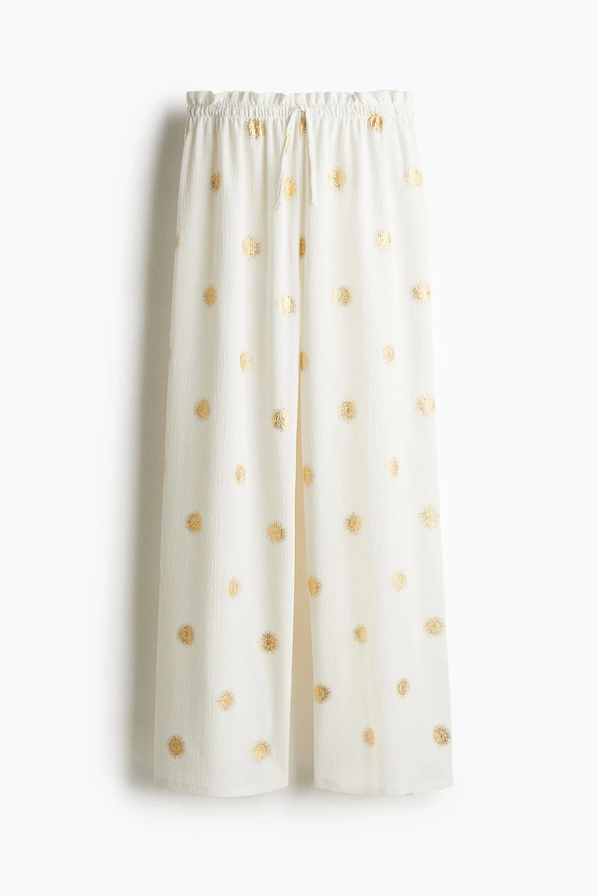 Pantalon en jersey froissé avec cordon de serrage