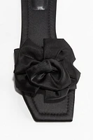 Appliquéd Satin Sandals