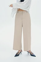 Wide-leg Twill Pants