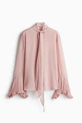 Tie-Neck Chiffon Blouse