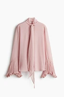 Tie-Neck Chiffon Blouse