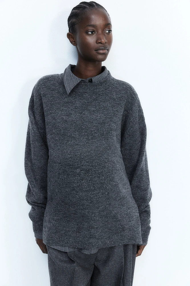 MAMA Slit-Hem Sweater