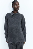 MAMA Slit-Hem Sweater