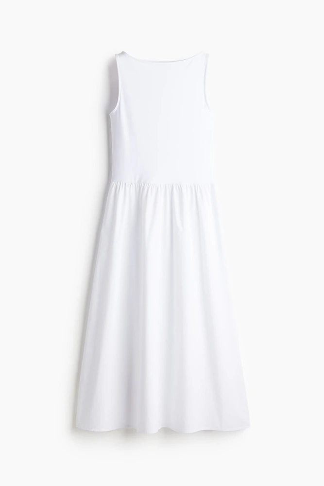 Sleeveless Dress with Flared Skirt