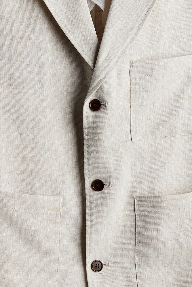 Slim Fit Unconstructed Linen Jacket