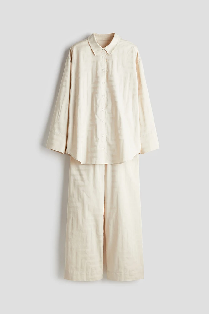 Jacquard-Weave Cotton Pajamas