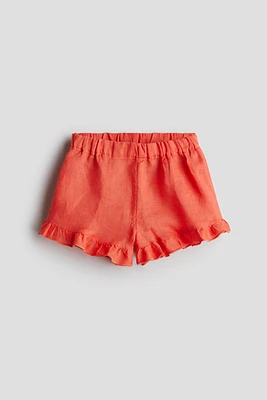 Ruffled Linen Shorts
