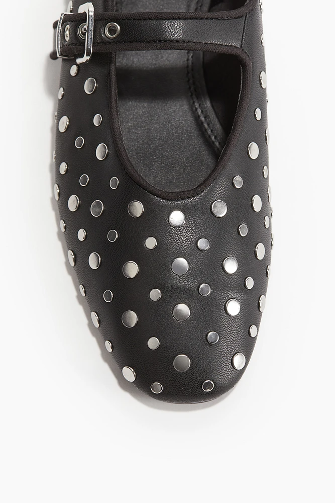 Studded Mary Jane Ballet Flats