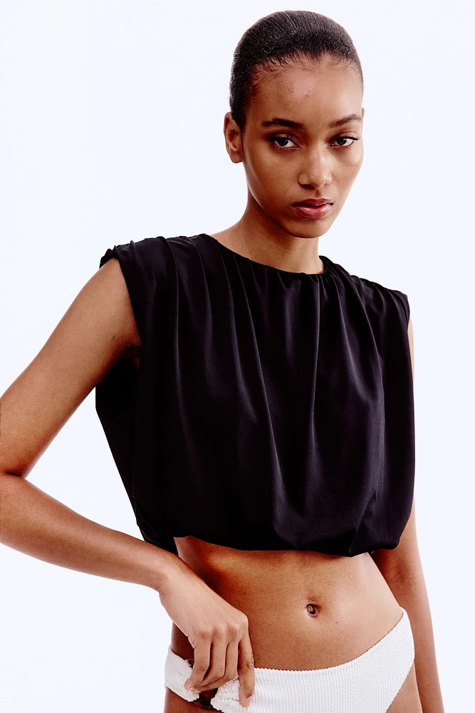 Draped cropped top