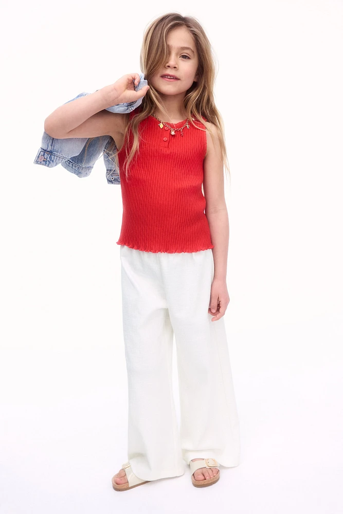 Wide-Leg Jersey Pants