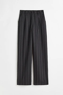 Wide-leg Twill Pants