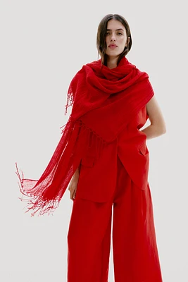 Linen-blend Shawl