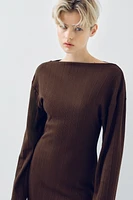 Ribbed asymmetric dress