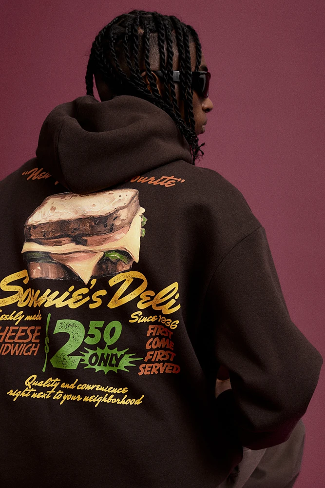 Loose Fit Printed Hoodie