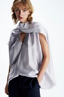 Draped Cape Blouse