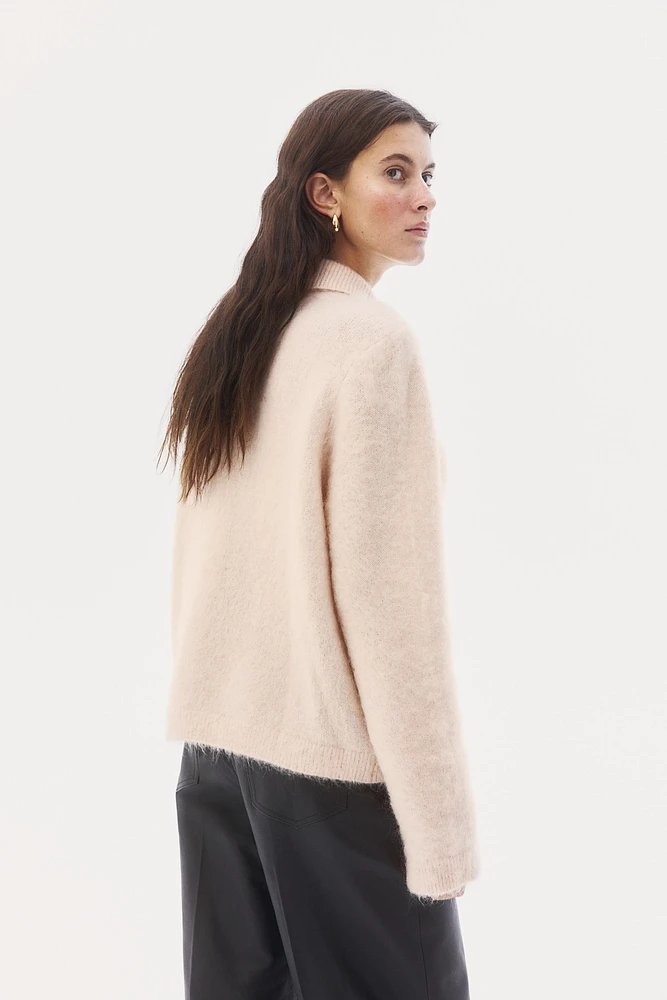 Mohair-blend Cardigan with Collar