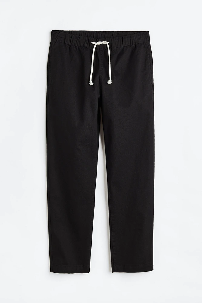 Regular Fit Cotton Twill Pull-on Pants