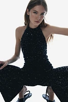 Sequined Halterneck Jumpsuit