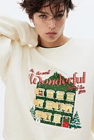 Sweatshirt with Printed Motif