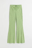 Ribbed Gathered-detail Leggings