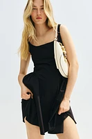 Open-back cotton poplin dress
